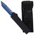 Lightning OTF Knife - Sky Blue Tanto Blade, Dual Action, with Non-Slip Handle and Matching Pocket Clip