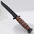 Military Style Leather Handle Fighting Knife with Straight Edge & Nylon Sheath