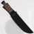 Military Style Leather Handle Fighting Knife with Straight Edge & Nylon Sheath