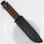 Classic Leather Handle Survival Knife – Black Clip Point Blade & Sheath