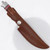 Mirror Polished Trailing Point Knife with Stacked Leather Handle & Leather Sheath