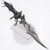 Ceremonial Bat Wing Fantasy Dagger with Etched Blade and Wood Display Stand