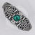 Celtic Knotwork Bracelet with Green Gemstone – Medieval Style Arm Cuff