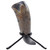 Burnt Orange Blossom Viking Drinking Horn with Hand-Forged Rack – Medieval Feasting Set