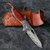 Bolstering Engraved Heritage Folding Knife with Damascus Stainless Steel Blade & Leather Sheath