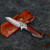 Bolstering Engraved Top Class Folding Knife – Damascus Pattern Blade with Leather Sheath