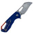 Scout & Recovery Backup Folding Knife – Blue Compact Utility Folder with Forward Swept Blade