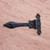 Old English Leaf Forged Iron Hinge – Antique Black Finish