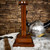 Square Base Wooden Helmet Stand