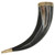 Brass Adorned Medieval Drinking Horn with Black Leather Holder