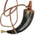 Colonial-Style Powder Horn with Brass Screw & Leather Strap