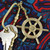 High Seas Ships Wheel Brass Keychain Replica