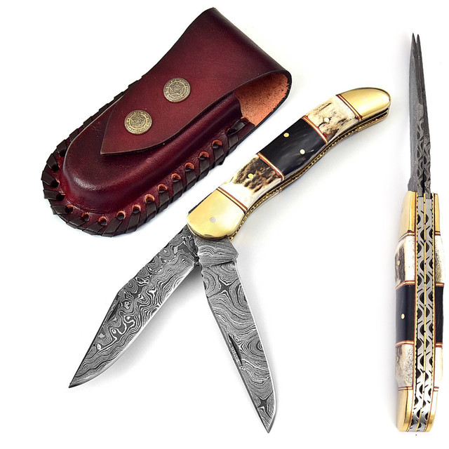 Grimlock Grove Damascus Steel Outdoor Hunting Knife
