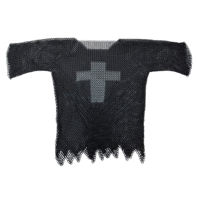 Blackened Legendary Templar Cross Chain Haubergeon - XL Blackened Legendary Templar Cross Chain Haubergeon - XL