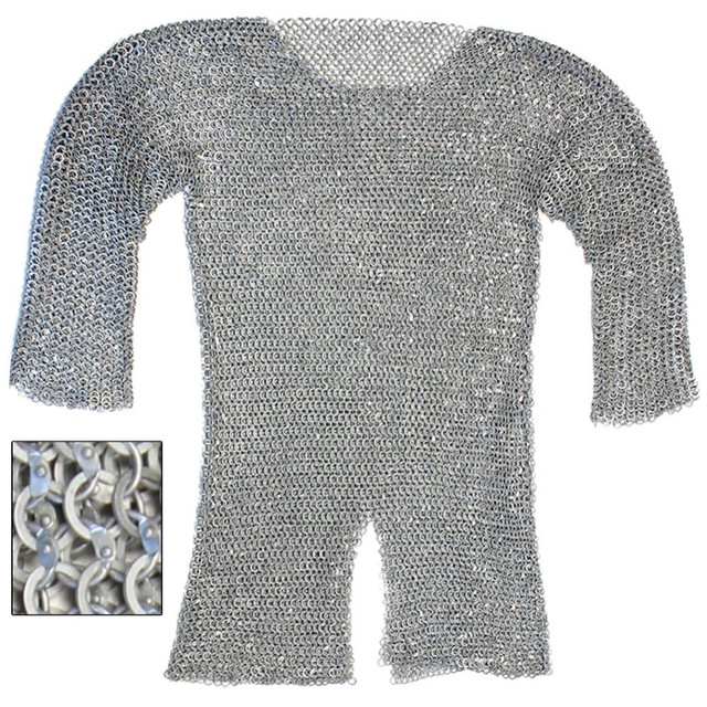 Re-enactment Aluminum  Hauberk Chainmail Large