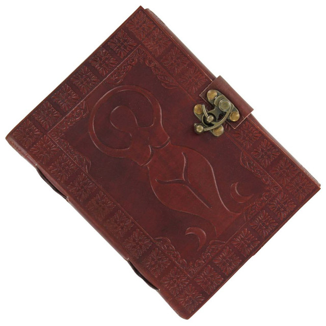 Goddess Trio Pentagram Embossed Leather Journal Goddess Trio Pentagram Embossed Leather Journal
