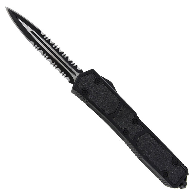Titan Originator OTF Serrated Double Edge Auto Knife Black