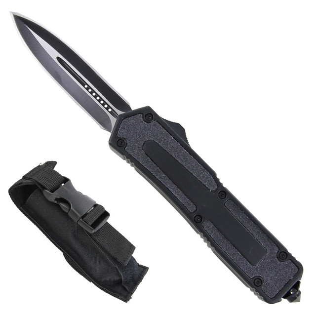 Titan Originator OTF Serrated Double Edge Auto Knife Black