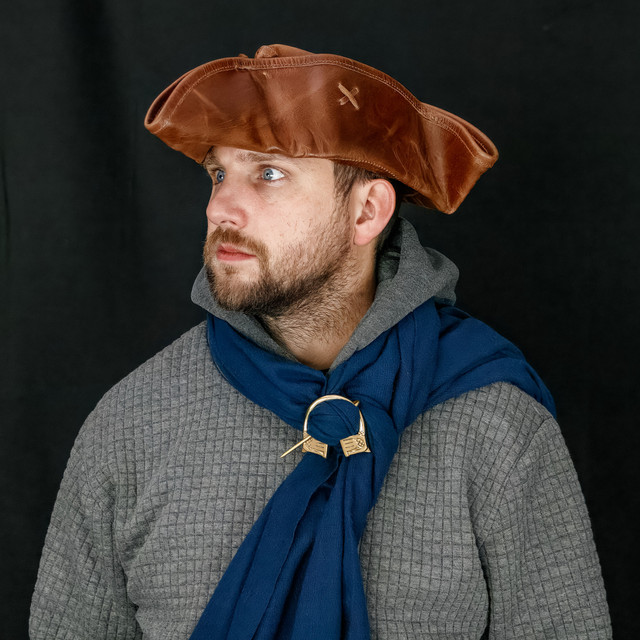 Real Leather Handmade Tricorn Pirate Hat