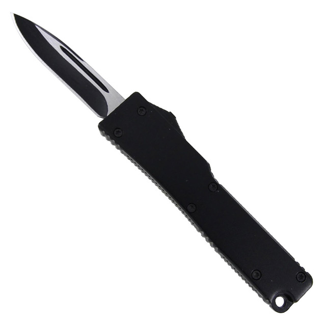 High Voltage California Legal OTF Dual Action Knife Black