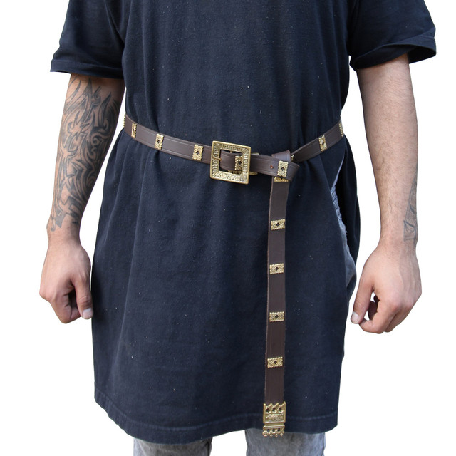 Quatrefoil Medieval Handmade Leather Belt