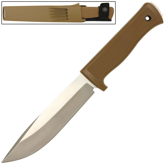 Full Tang Clip Point Tactical Knife Tan