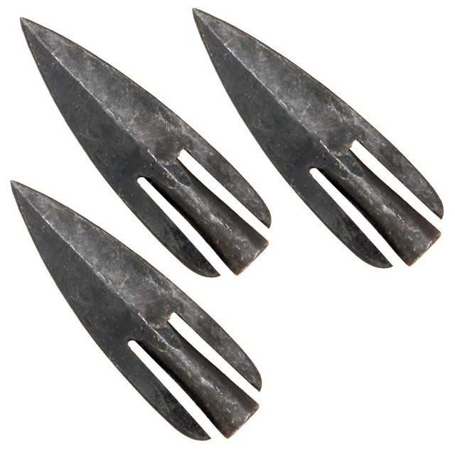 Medieval Bowsman Iron Bared Archery Broadhead 3 Sets