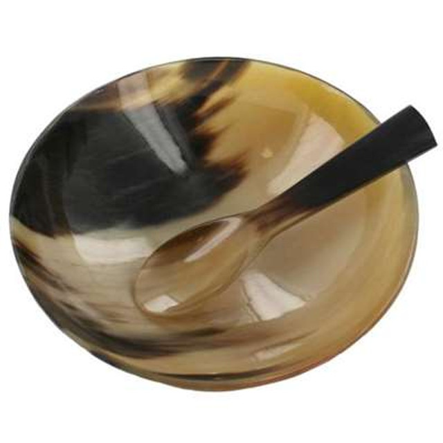 Renaissance Set Buffalo Horn Spoon & Bowl 16oz Renaissance Set Buffalo Horn Spoon & Bowl 16oz