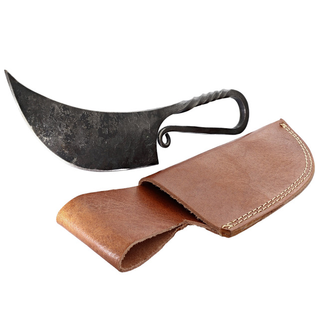 Forged Medieval Feast Dinner Banquet Knife With Leather Sheath