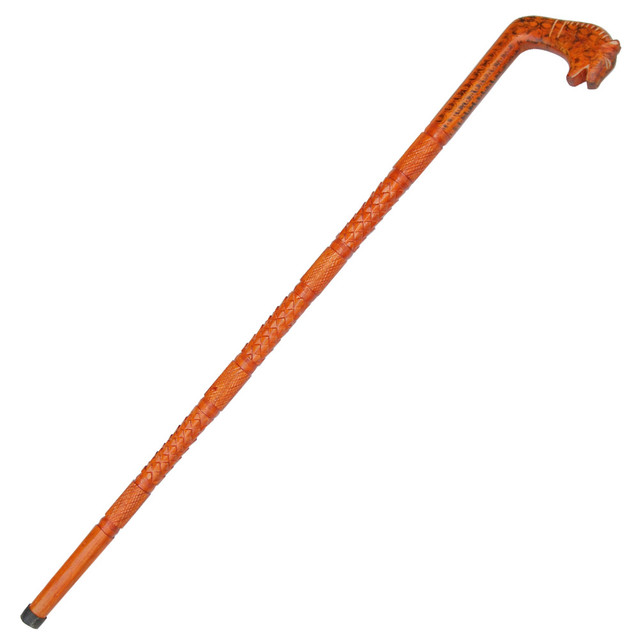 Royal Bengal Tiger Wooden Walking Cane