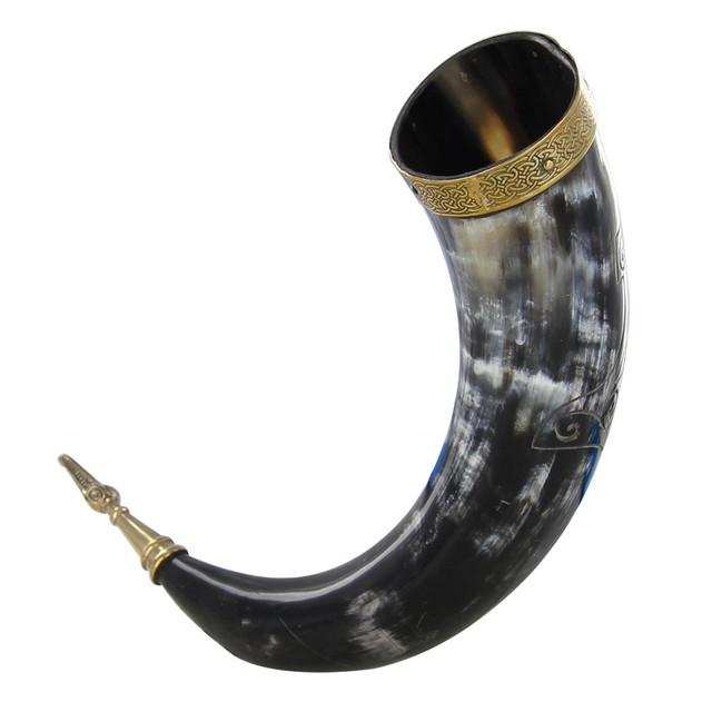 Viking Horn With  Mjolnir desgin