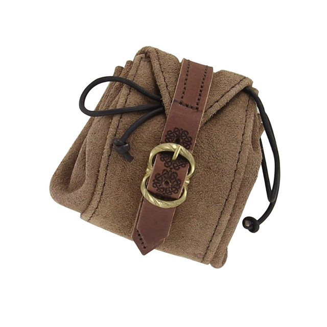 Suede Leather Bag  With Viking Design Suede Leather Bag  With Viking Design