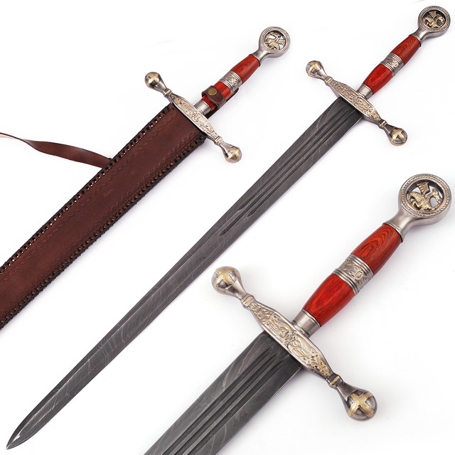 Saint George the Dragon Slayer Damascus Steel Medieval Sword