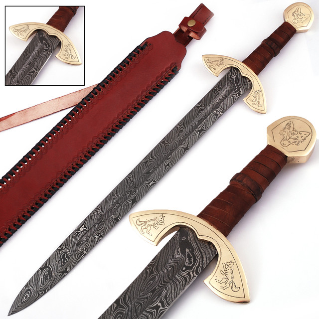 UlfSune Fang of the Beast Damascus Steel Viking Sword