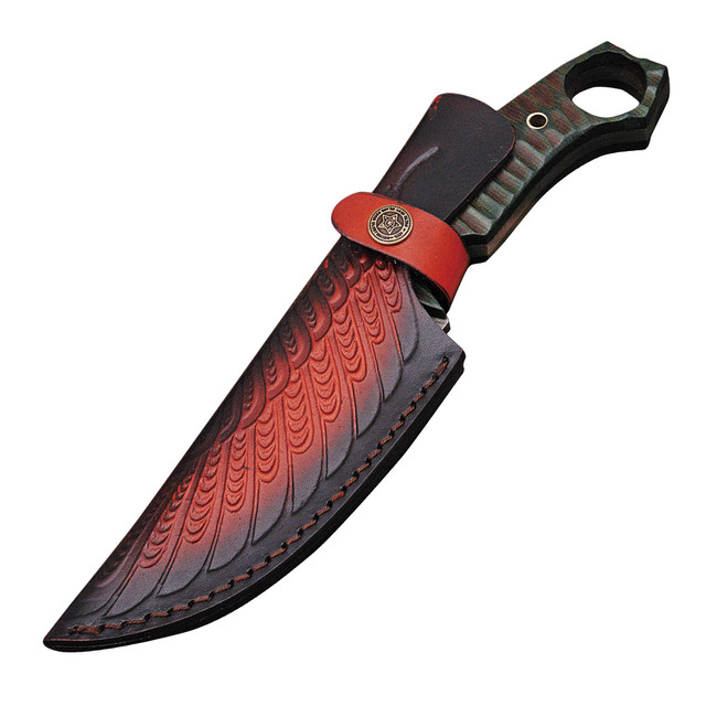 He Who Dwells in the Swamp Damascus Steel Tactical Fixed Blade Hunting Knife