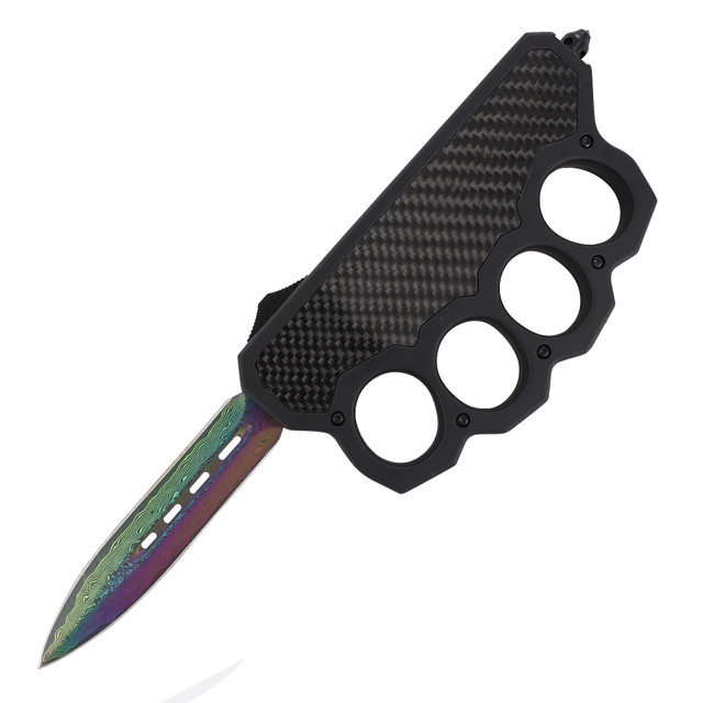 Carbon Phantom Automatic Dual Action OTF Knuckle Trench Style Knife