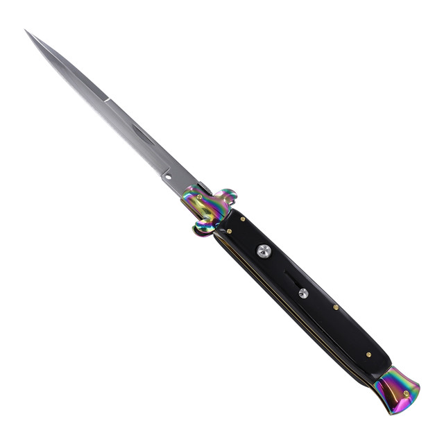 Automatic Cock Fight Stiletto Knife - SwordsSwords.com