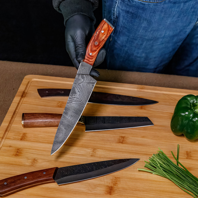 Damascus Steel Full Tang Drop Point Kitchen Chefs Knife