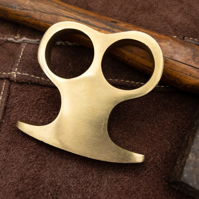 Traditional Brass Knuckle Duster Styled Paperweight and Desk