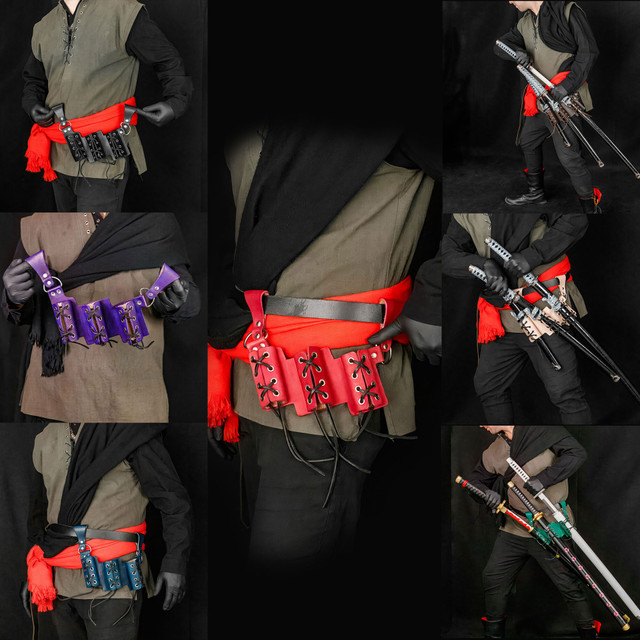 Tertiary Illusion 3 Sword Dagger Right-Handed Color Choice Medieval Belt Frog w/ Black Lacing