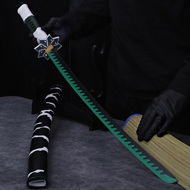 黒刀　秋水　木製スタンド付き Nichrin Sword in Just $77 (Japanese Steel is Available) of