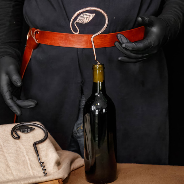 Elegant and Unique Sages Spiral Corkscrew - Hand Forged with Aged Rust Finish