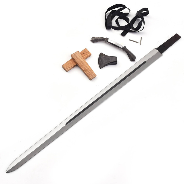 High Carbon Spring Steel Sword – Full Tang with Leather Sheath