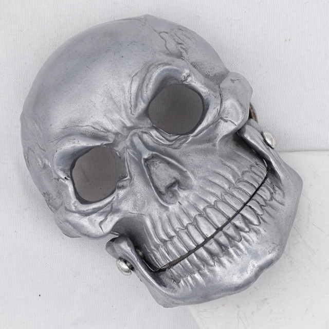 Silver Skull Pewter Belt Buckle – Gothic Biker Style