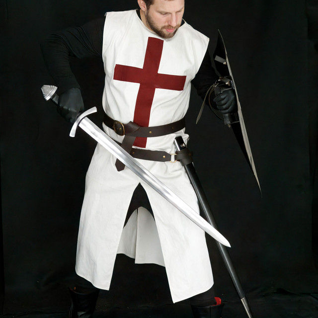 Medieval Hand Forged Double Edge Longsword with Leather Scabbard