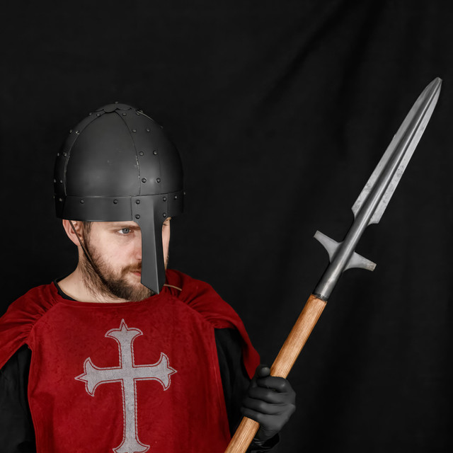 Medieval Spangenhelm Dark-Knight Combat Nasal Helmet 18G Steel – Black