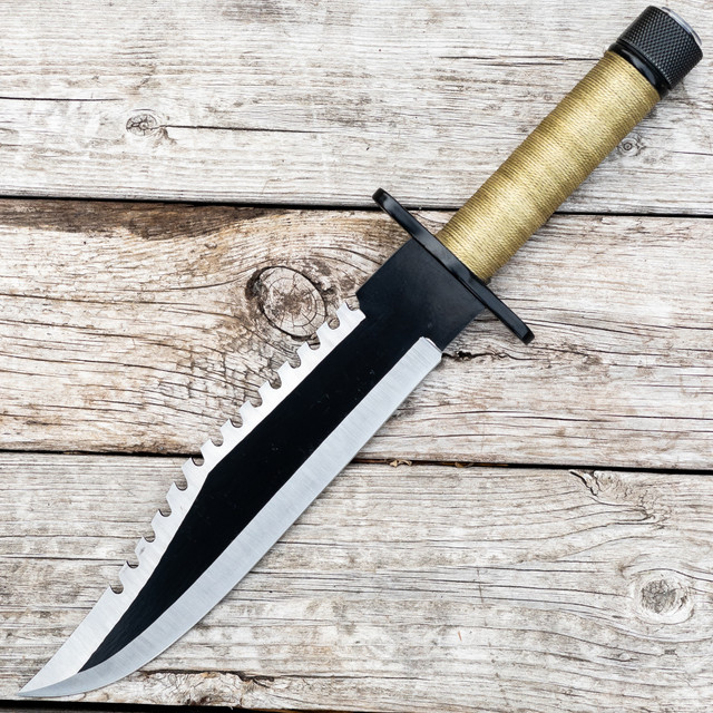 Sentinel Hollow-Handle Tactical Survival Knife with Black Sheath