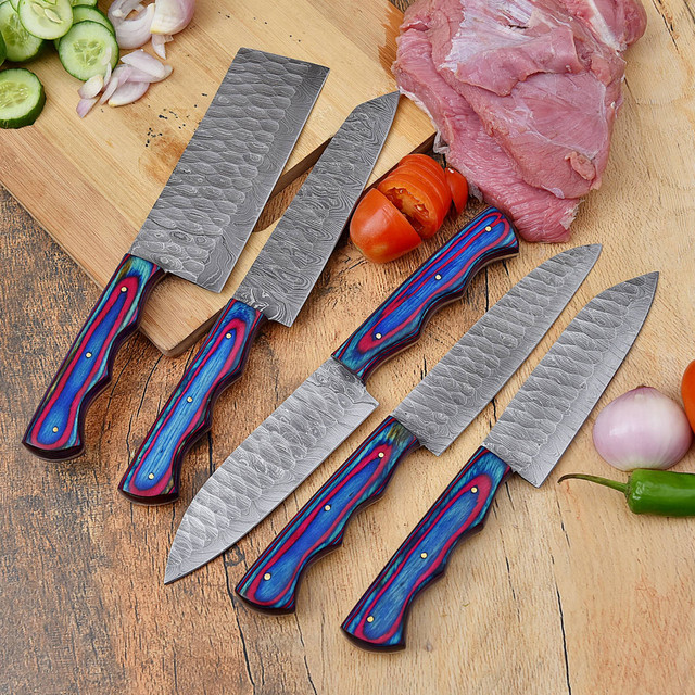 Custom Handmade Damascus Kitchen Knife Set of 4 Pcs– Professional Chef Collection