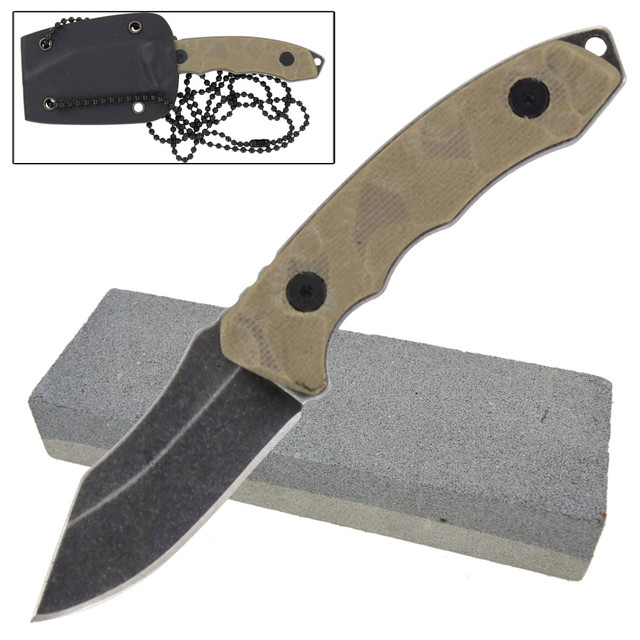 Glacier Park Tactical Boot Knife with FREE Sharpening Stone