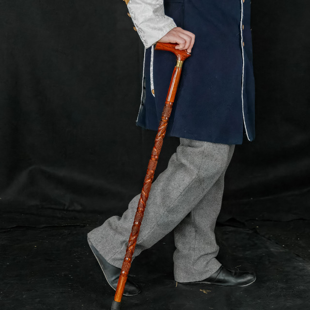 Art Deco Sheesham Wooden Walking Cane